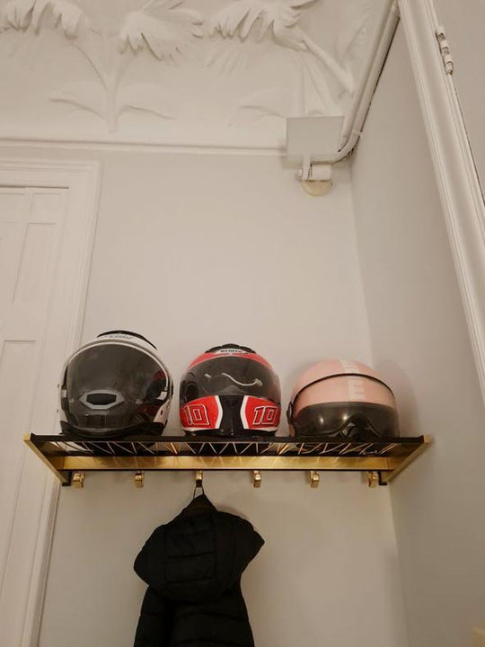 Perchero de pared vintage aluminio dorado años 50