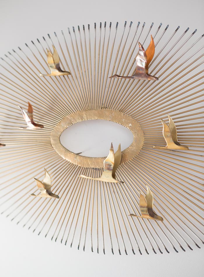 Escultura sol pared curtis jere atribuido metal con pajaros sunburst wall art sculpture with birds