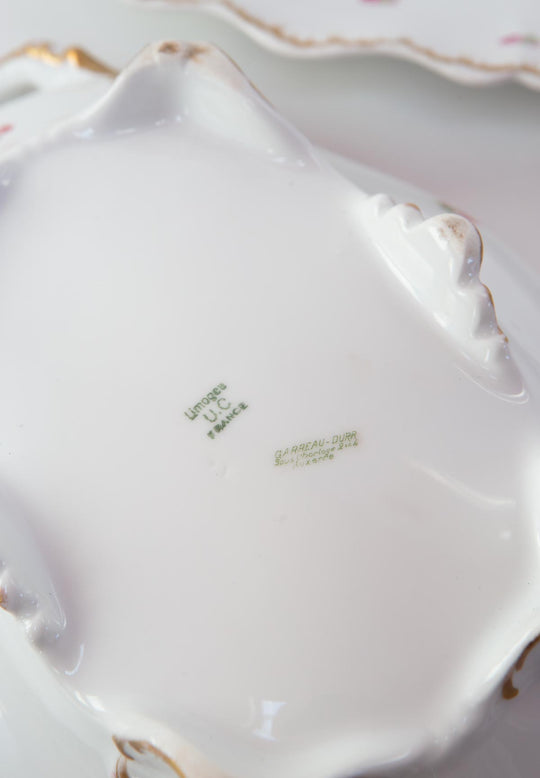 Gran sopera francesa Limoges florecillas con fuente large french tureen with plate