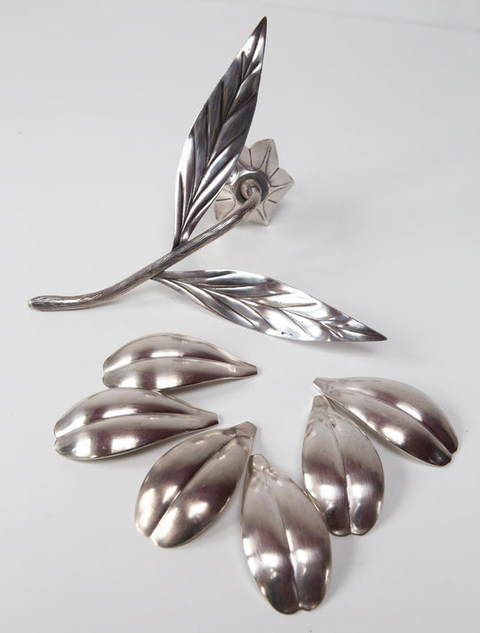 Cenicero flor metal plateado años 60/70 spanish vintage flower silver metal ashtray