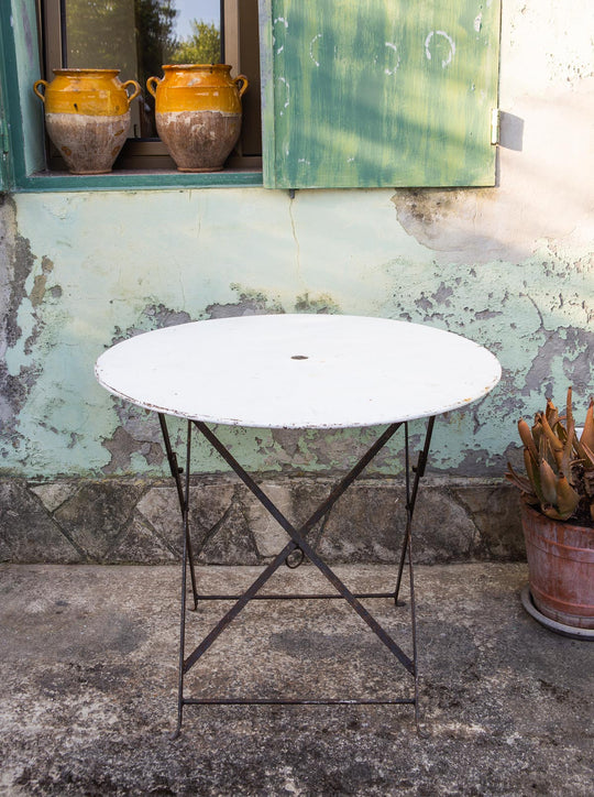 Mesa jardín francesa principios XX plegable (⌀ 80 cm)