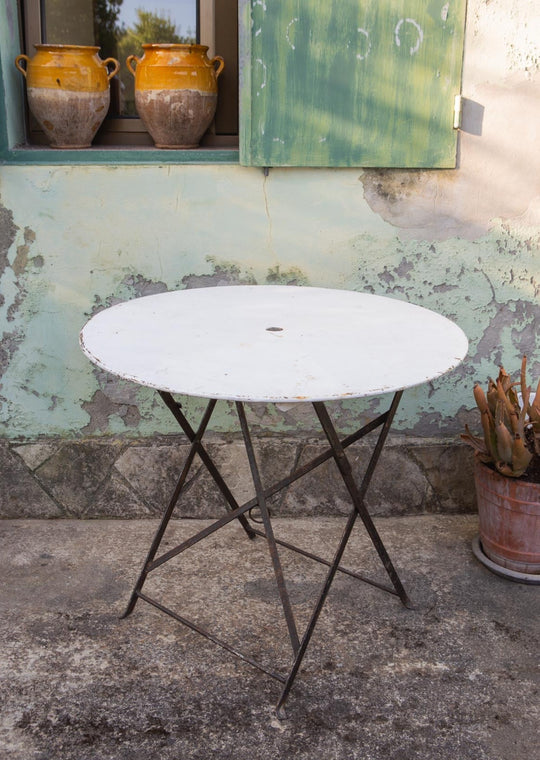 Mesa jardín francesa principios XX plegable (⌀ 80 cm)