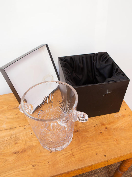 Cubitera cristal tallado Yves Klein Bertrichamps Baccarat años 80/90 French ice bucket