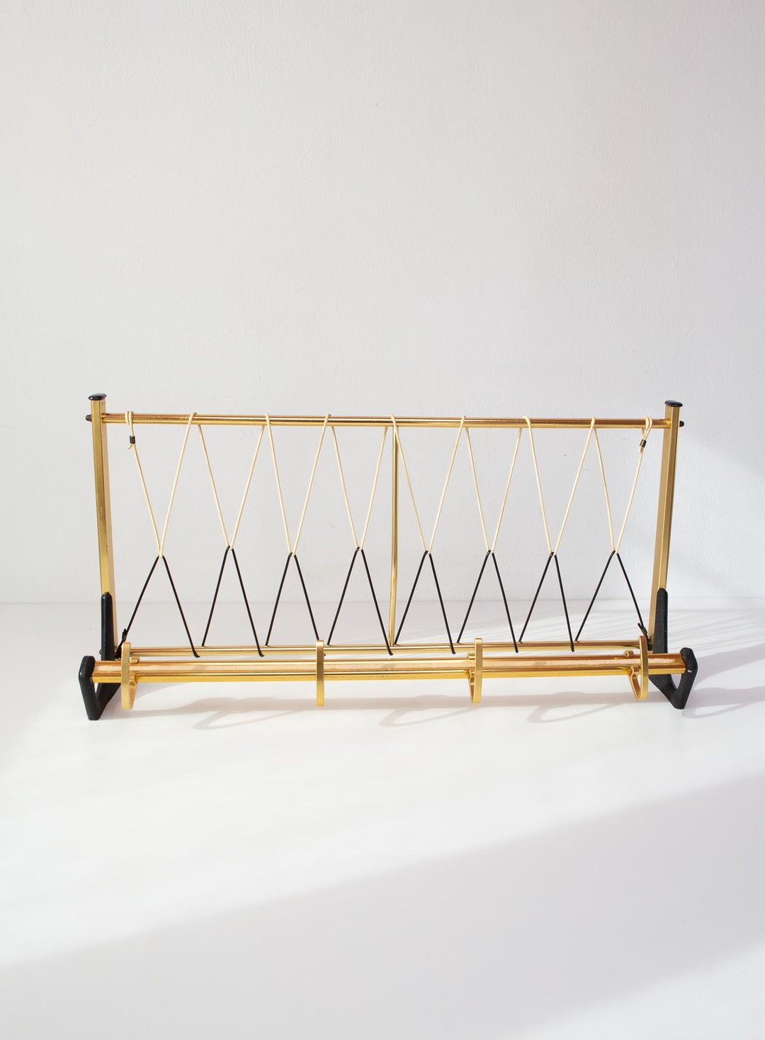 Perchero de pared vintage aluminio dorado años 50