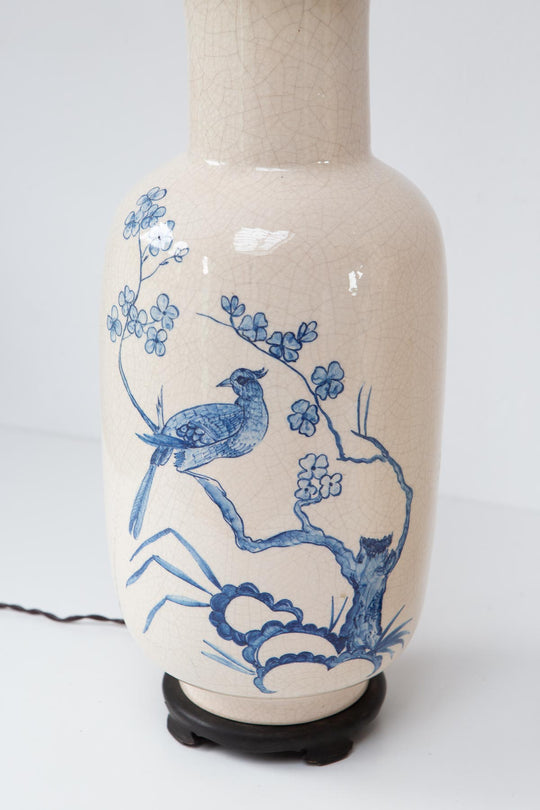 Pareja grandes lámparas mesa cerámica craquelada