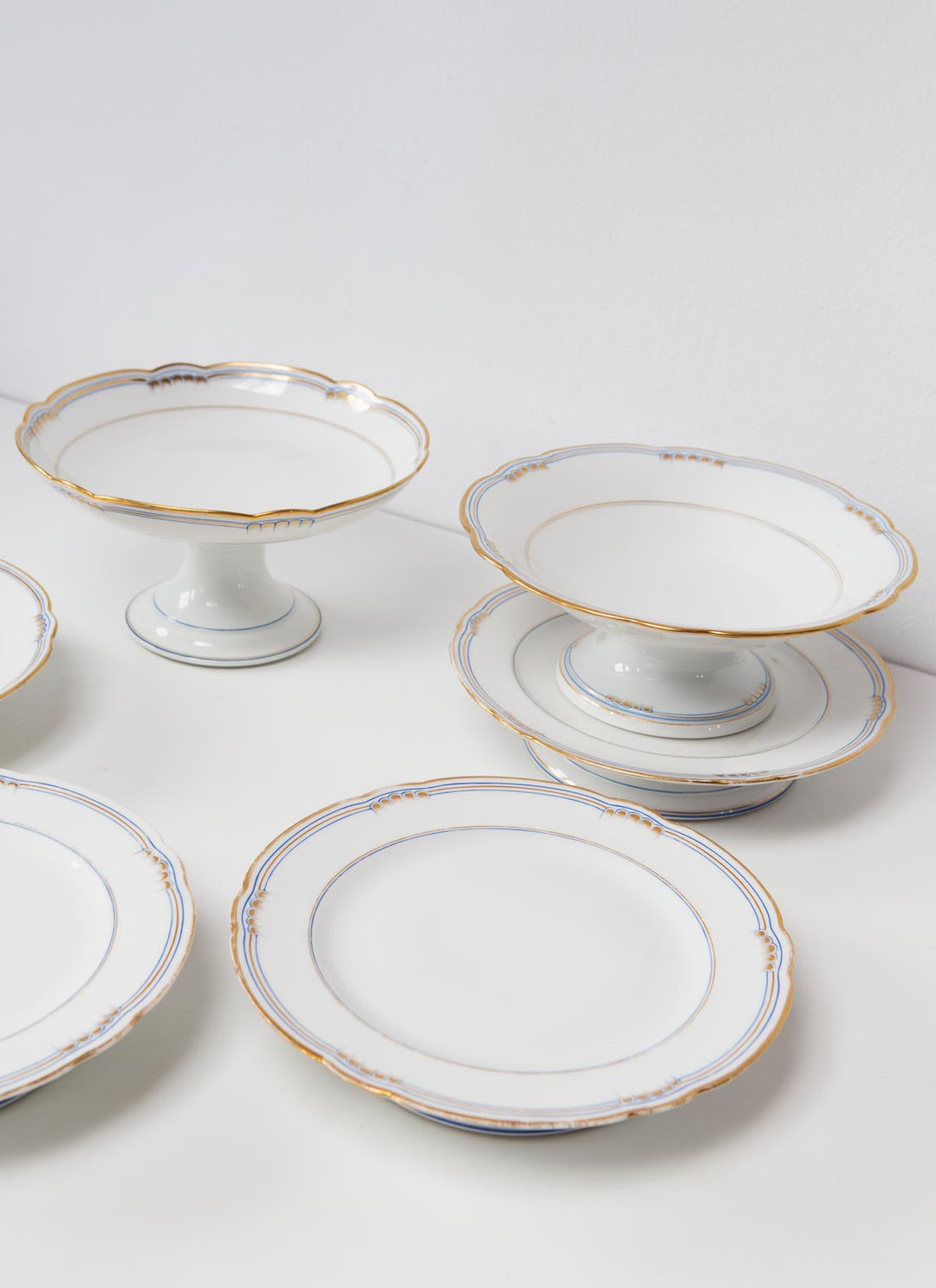 Antiguos pies de tarta porcelana viejo Limoges (⌀ 23 cm)