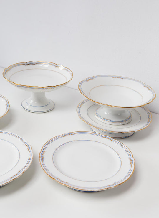 Antiguos pies de tarta porcelana viejo Limoges (⌀ 23 cm)