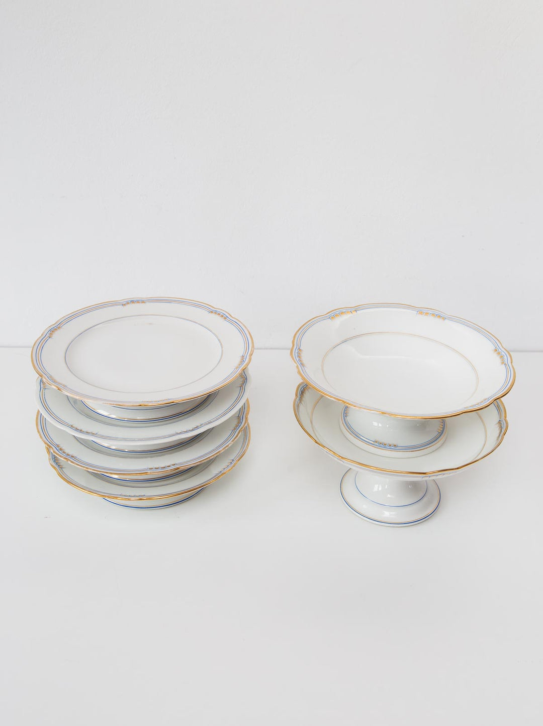 Antiguos pies de tarta porcelana viejo Limoges (⌀ 23 cm)