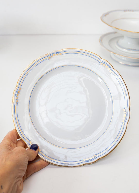 Antiguos pies de tarta porcelana viejo Limoges (⌀ 23 cm)