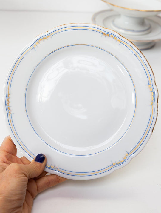 Antiguos pies de tarta porcelana viejo Limoges (⌀ 23 cm)