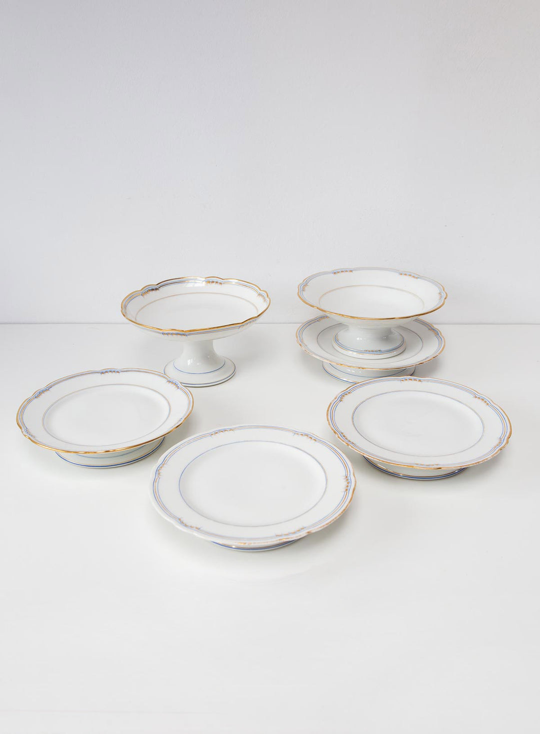 Antiguos pies de tarta porcelana viejo Limoges (⌀ 23 cm)