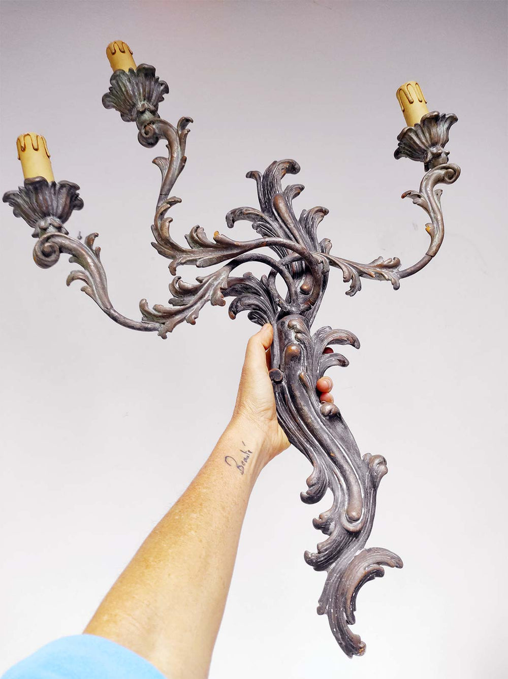 gran aplique florentino italiano vintage italian sconce