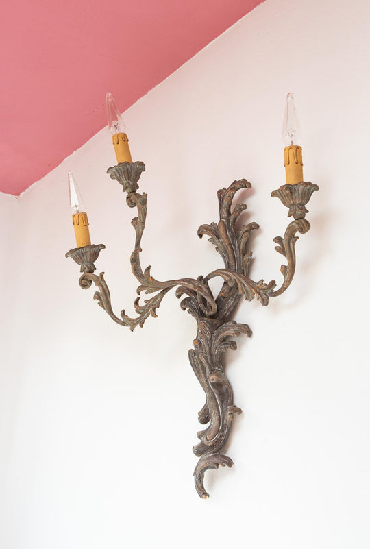 gran aplique florentino italiano vintage italian sconce