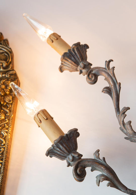 gran aplique florentino italiano vintage italian sconce