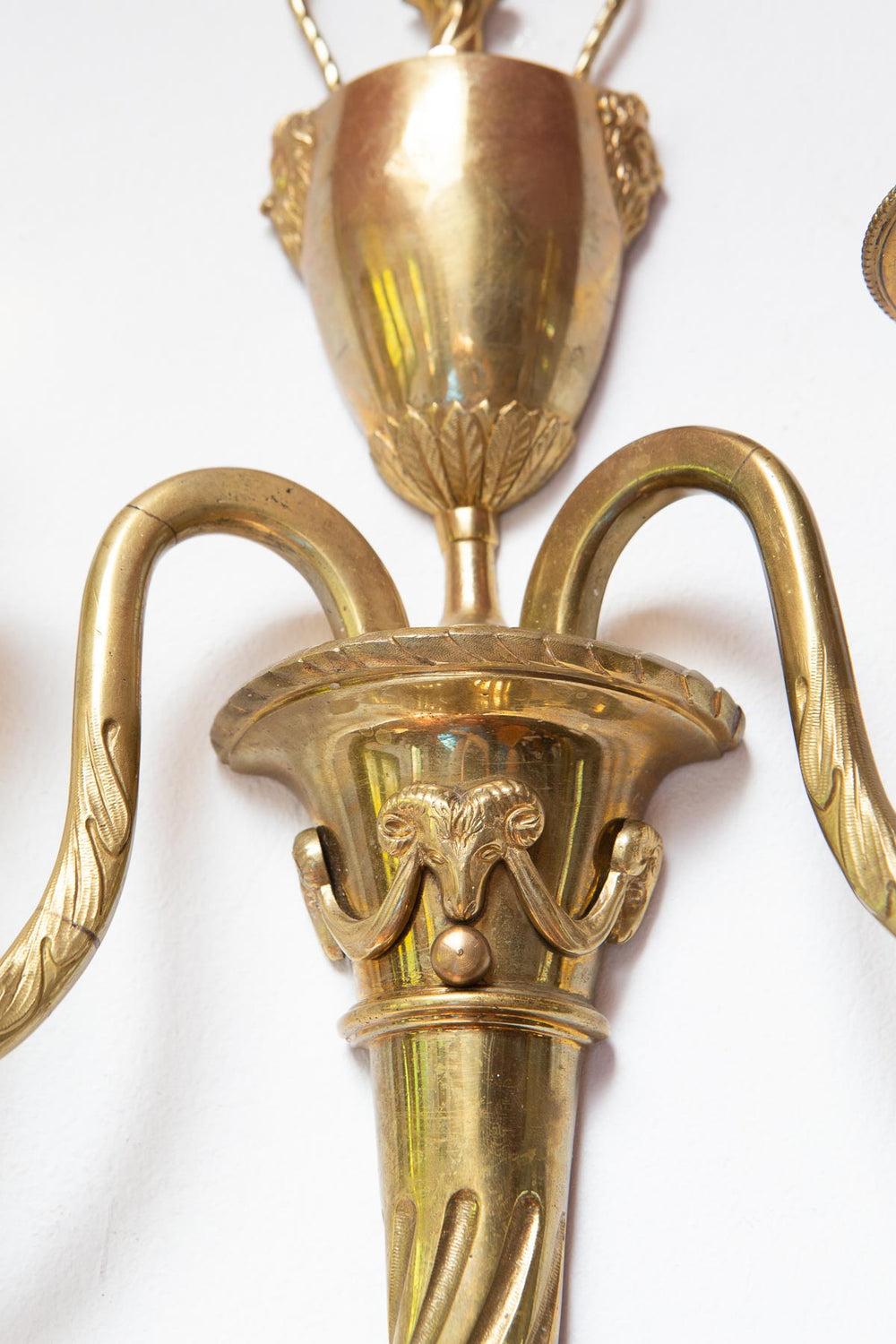 pareja antiguos candelabros laton s. xix estilo louis xvi candleholders