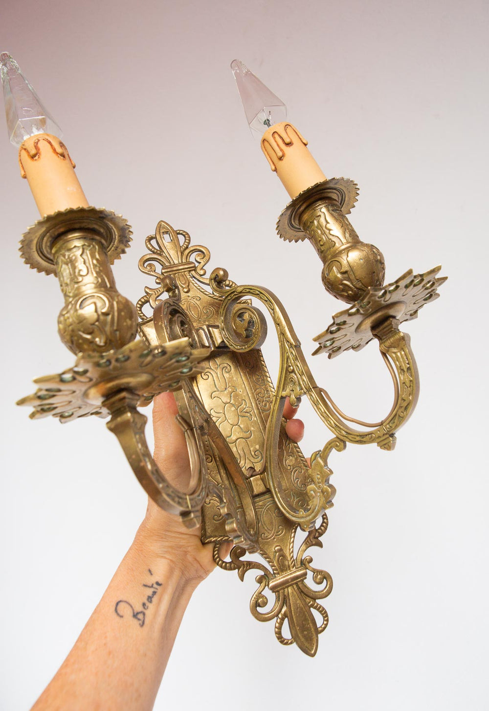 pareja antiguos apliques bronce franceses pair of antique french bronze wall lights