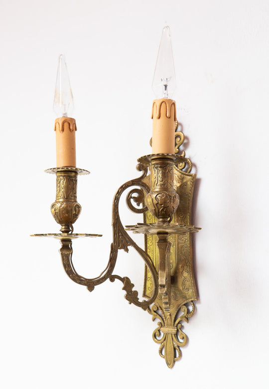 pareja antiguos apliques bronce franceses pair of antique french bronze wall lights