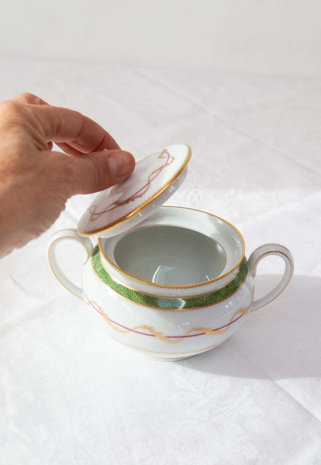 Azucarero HAVILAND Limoges Vieux Paris Vert