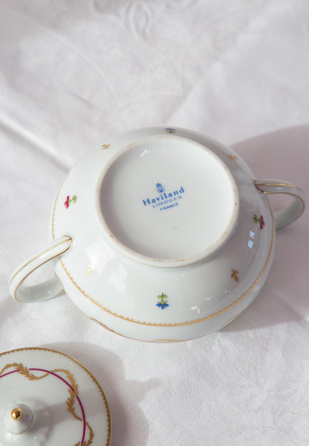Azucarero HAVILAND Limoges Vieux Paris Vert