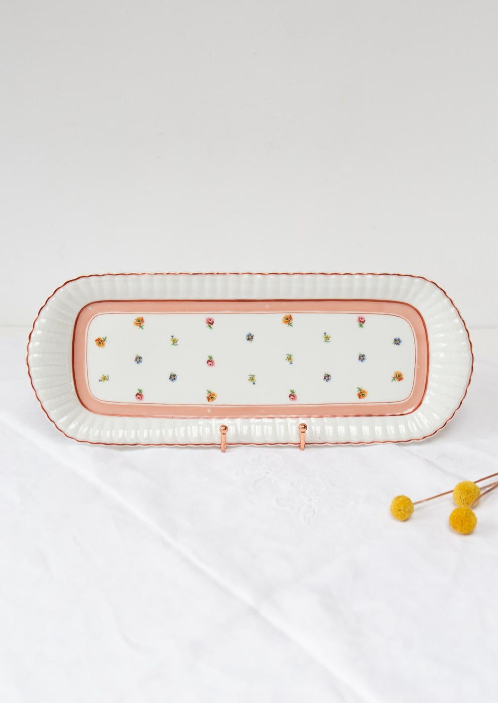 fuente alargada bernardaud limoges porcelana