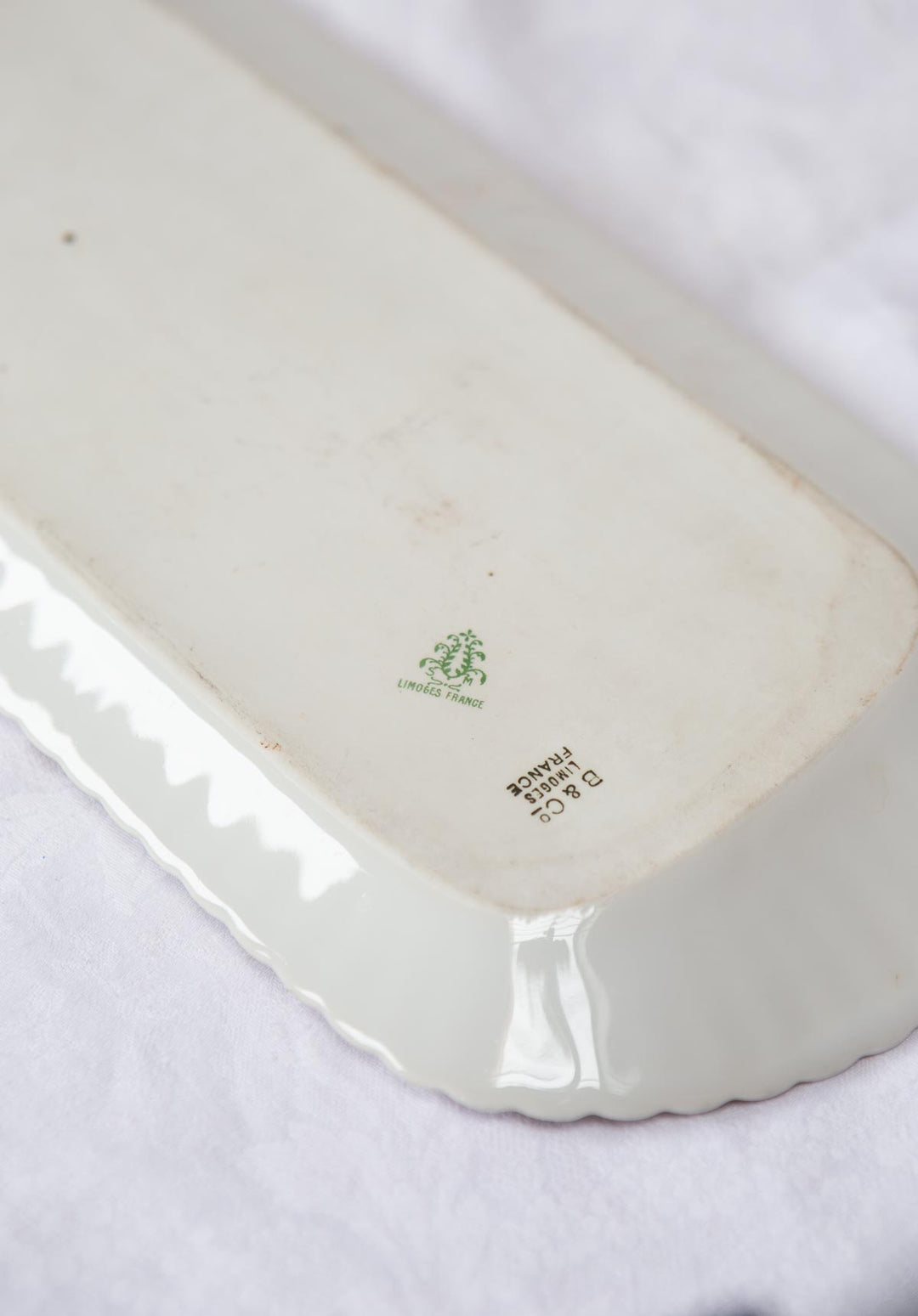 Antigua fuente rectangular porcelana Limoges Bernardaud (41*16 cm)