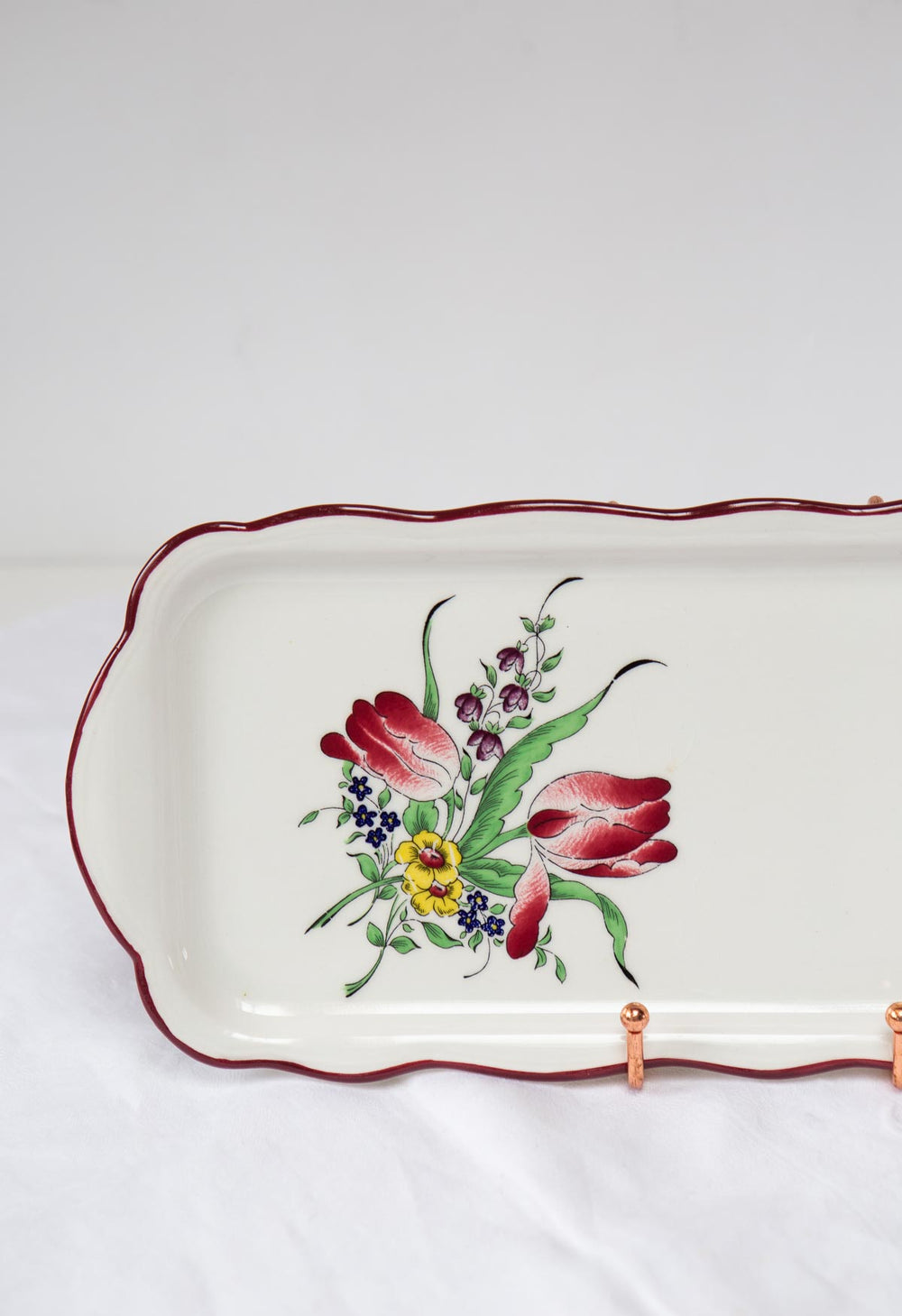 Fuente rectangular loza esmaltada Luneville Francia (39*16 cm)