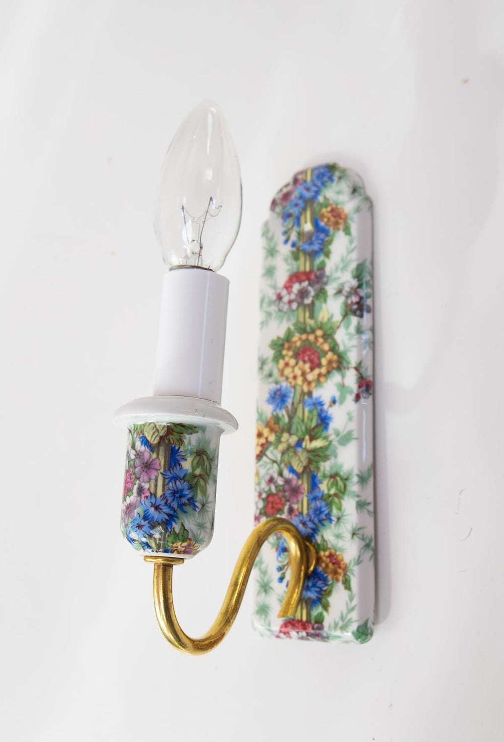 Antiguo aplique francés Porcelaine de Paris florecillas