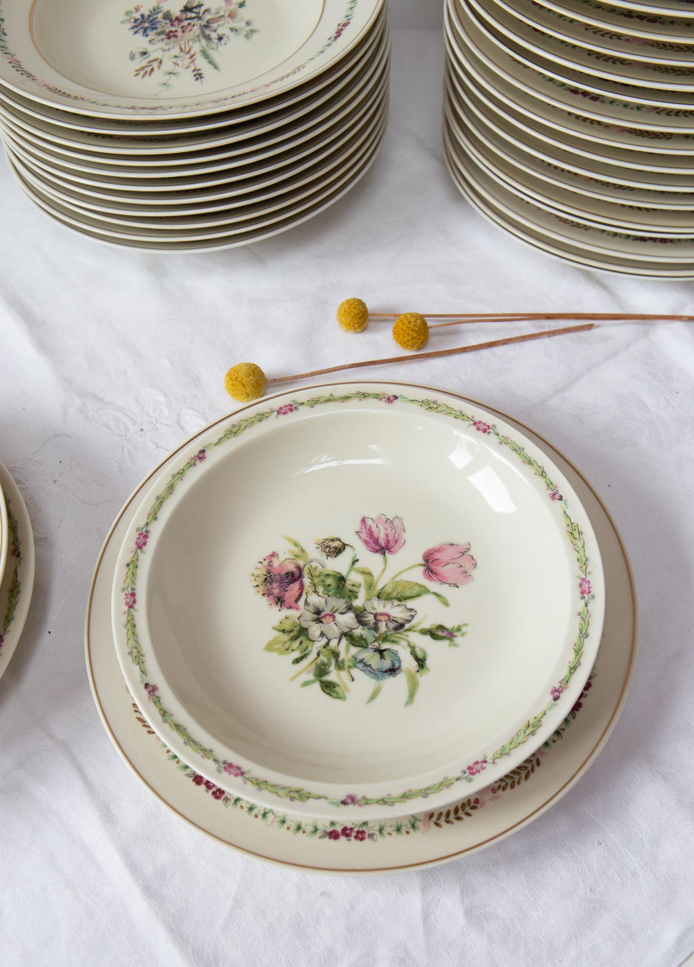 Vajilla porcelana Limoges Theodore Haviland Solange Patry-Bié 1950s (54 PIEZAS)