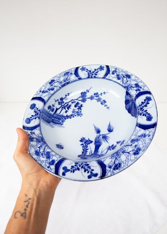Antigua fuente honda Japon Creil Montereau (⌀ 28 cm)