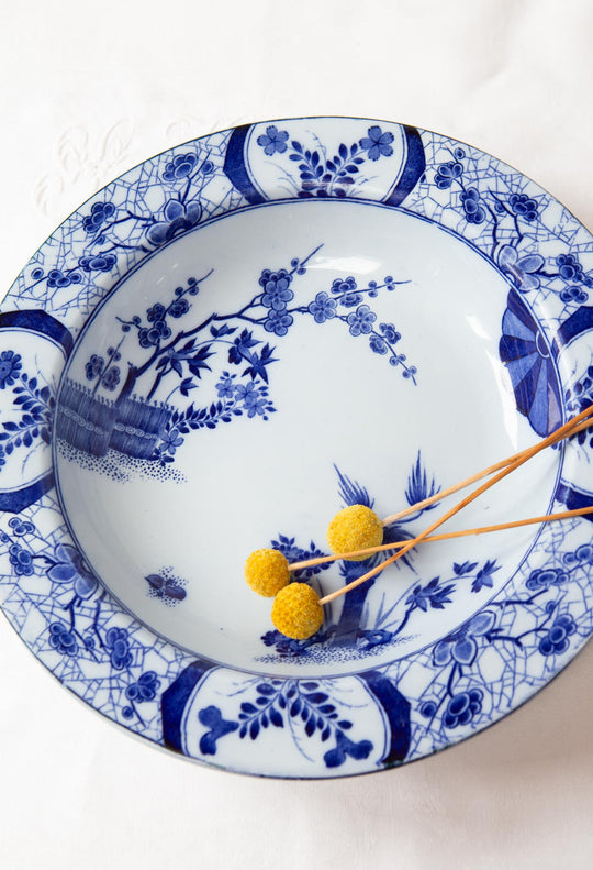 Antigua fuente honda Japon Creil Montereau (⌀ 28 cm)
