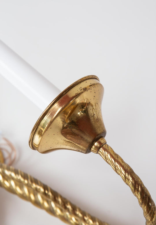 Pareja grandes apliques latón dorado lazos (59 cm)