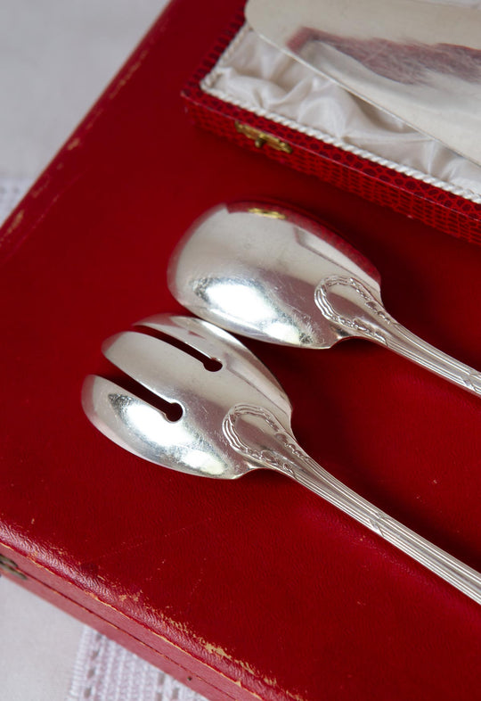 Antigua CUBERTERÍA PARA 12 francesa ERCUIS TRIANON c. 1940 (40 PIEZAS)