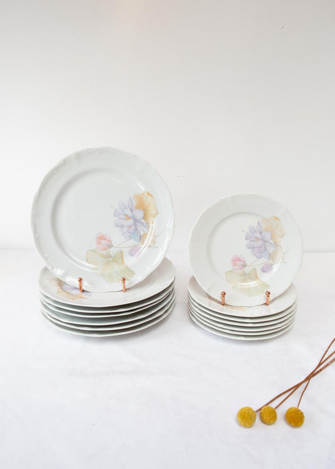 Juego platos LLANOS y POSTRE porcelana francesa Chauvigny PARA 6 (13 piezas)