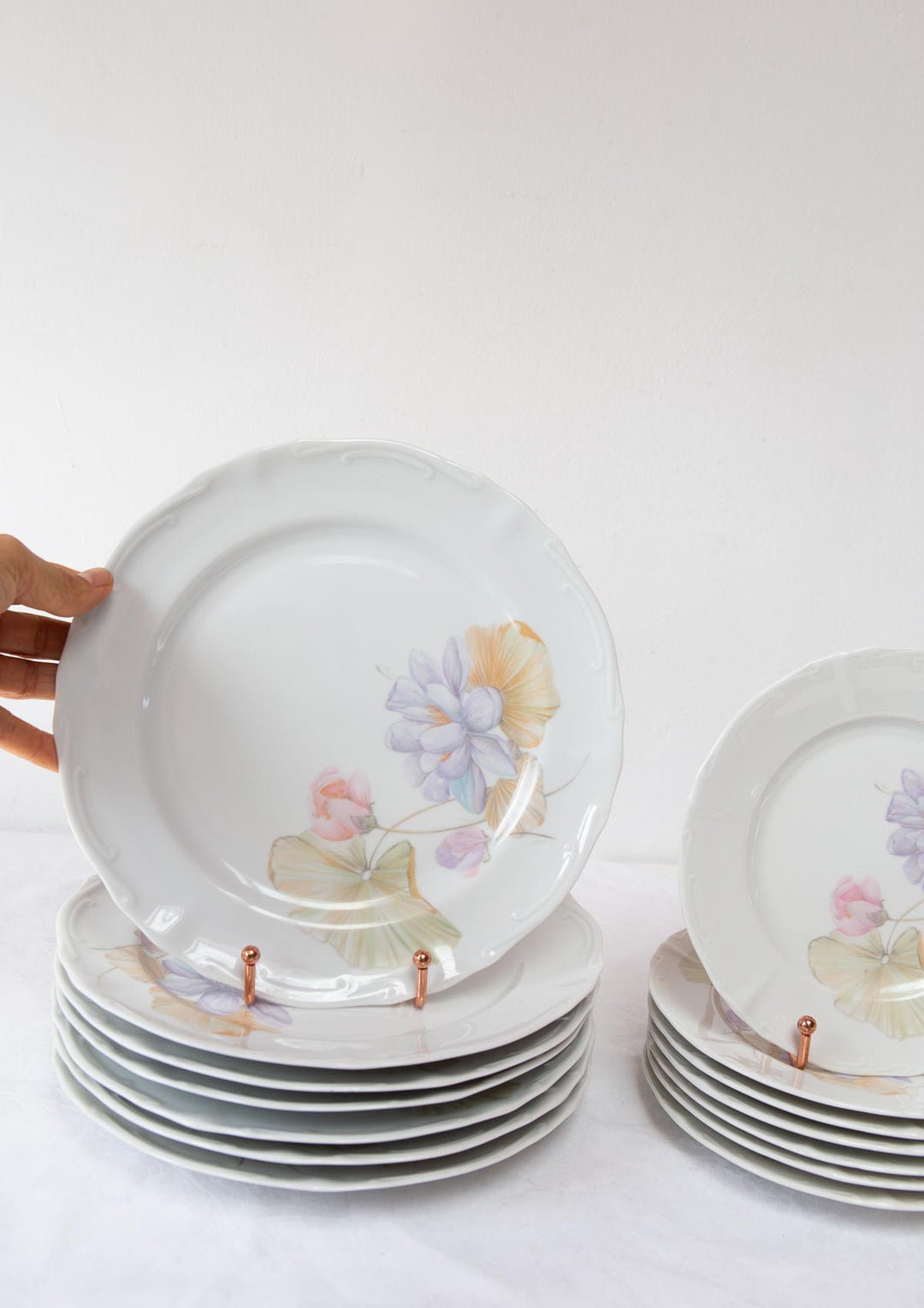 Juego platos LLANOS y POSTRE porcelana francesa Chauvigny PARA 6 (13 piezas)