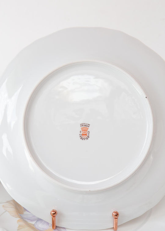 Juego platos LLANOS y POSTRE porcelana francesa Chauvigny PARA 6 (13 piezas)