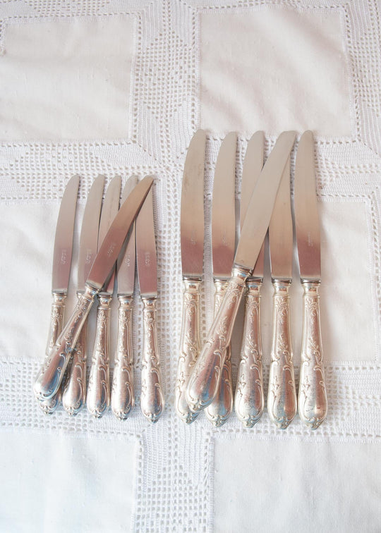 Juego antiguos cuchillos ENTRANTES y MESA para 6 SFAM c. 1940s (2 LOTES DISPONIBLES)