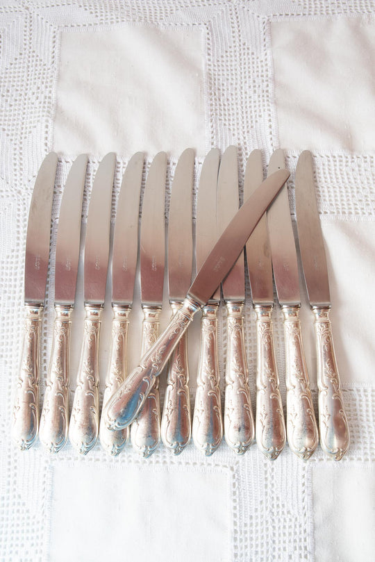 Juego antiguos cuchillos ENTRANTES y MESA para 6 SFAM c. 1940s (2 LOTES DISPONIBLES)