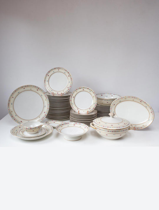 Antigua vajilla porcelana Limoges Charles Ahrenfeldt 1920s (55 PIEZAS)