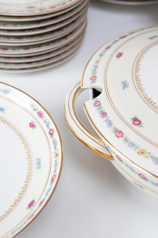 Antigua vajilla porcelana Limoges Charles Ahrenfeldt 1920s (55 PIEZAS)