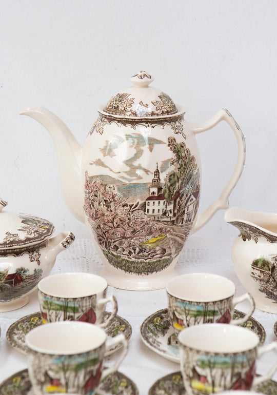 juego café inglés the ice house the friendly village johnson bros coffee service