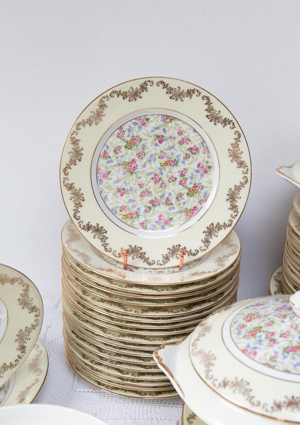 platos llanos porcelana unique florecillas colores