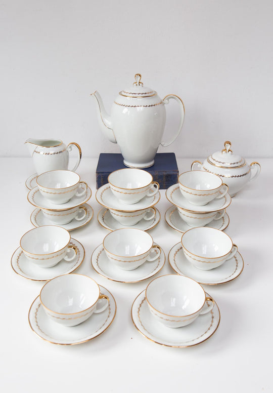 Juego de té o café para 11 porcelana francesa Limoges años 1960 (26 PIEZAS)