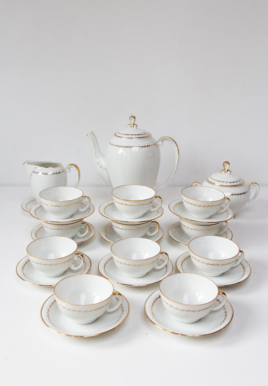 Juego de té o café para 11 porcelana francesa Limoges años 1960 (26 PIEZAS)