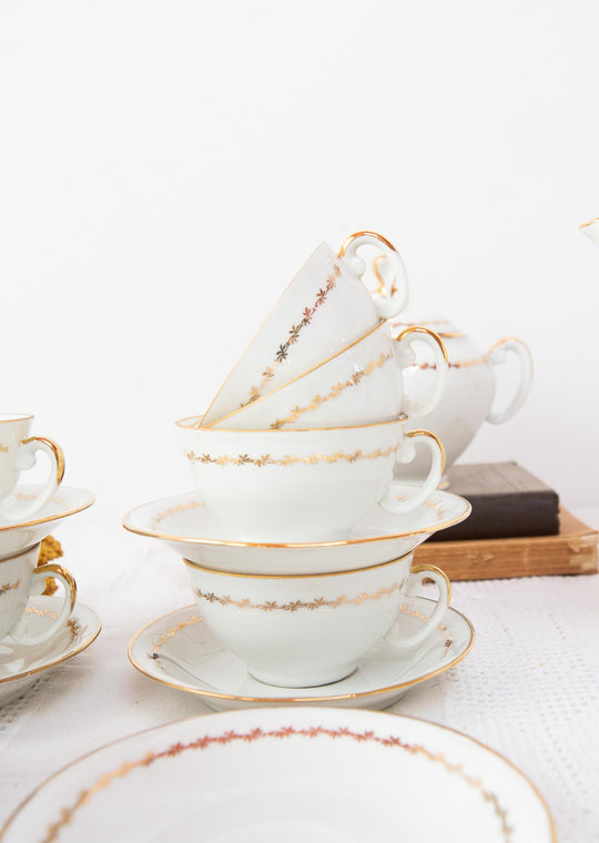 Juego de té o café para 11 porcelana francesa Limoges años 1960 (26 PIEZAS)