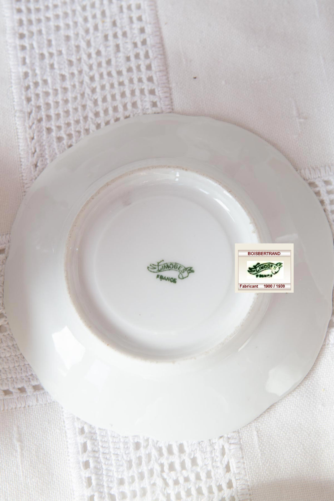Antiguo juego café para 8 porcelana francesa Limoges florecillas lila c. 1900-15 (18 PIEZAS)