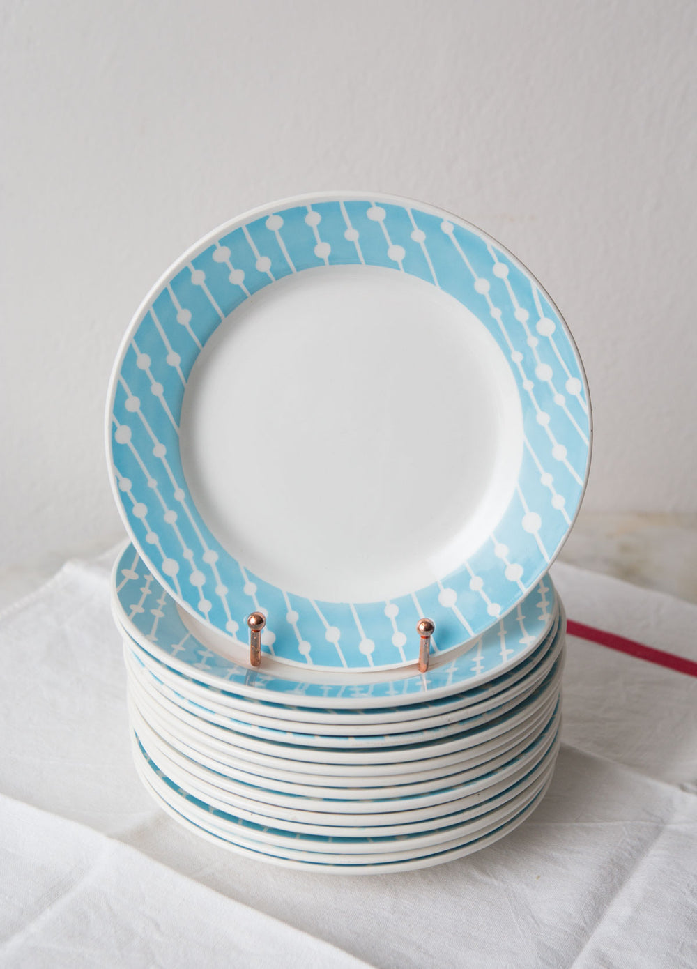platos vintage loza francesa azul dinner plates