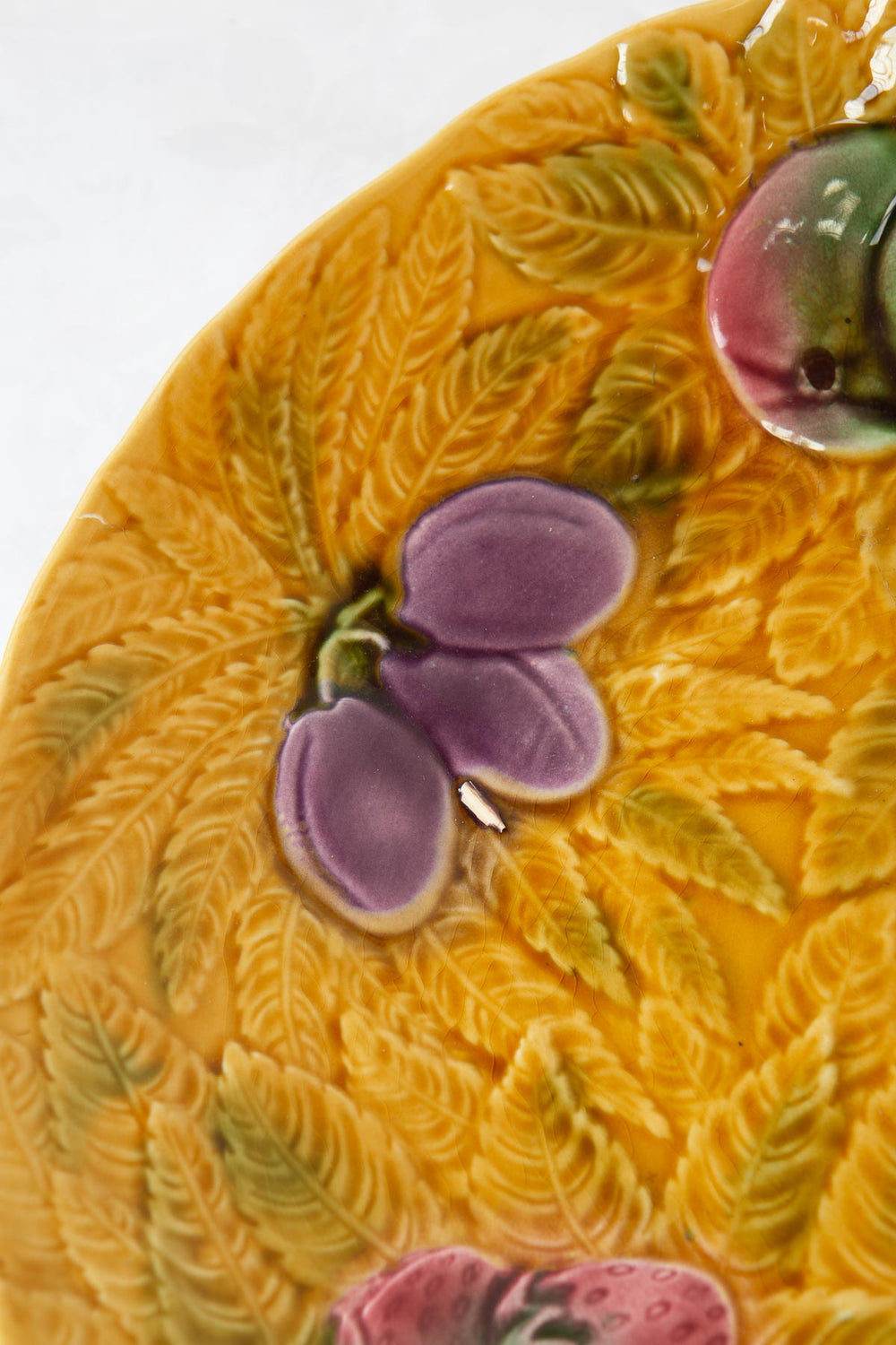 Antigua fuente francesa barbotine frutas (⌀ 35 cm)