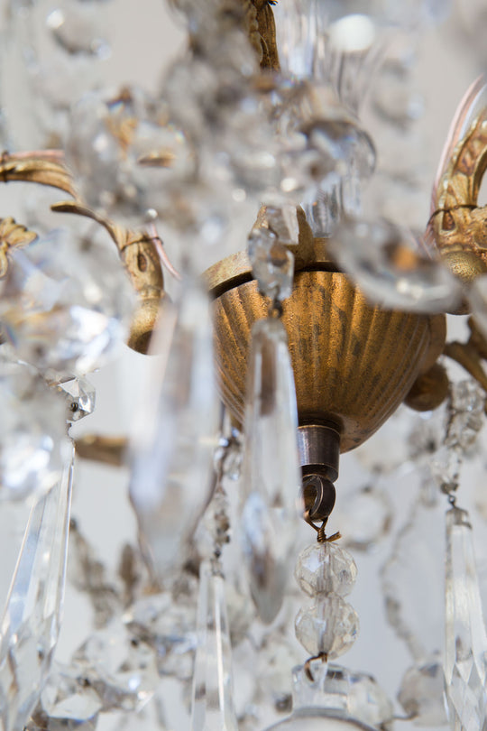 antigua lámpara de techo araña francesa con cristales antique vintage french chandelier lustre ancien