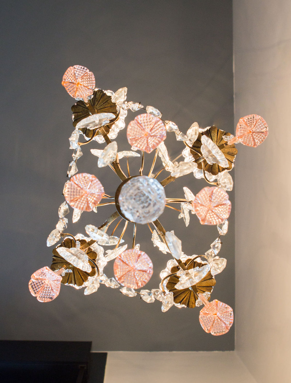 antigua lámpara de techo araña francesa con cristales antique vintage french chandelier lustre ancien