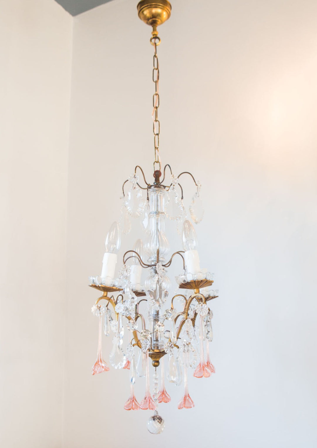 antigua lámpara de techo araña francesa con cristales antique vintage french chandelier lustre ancien